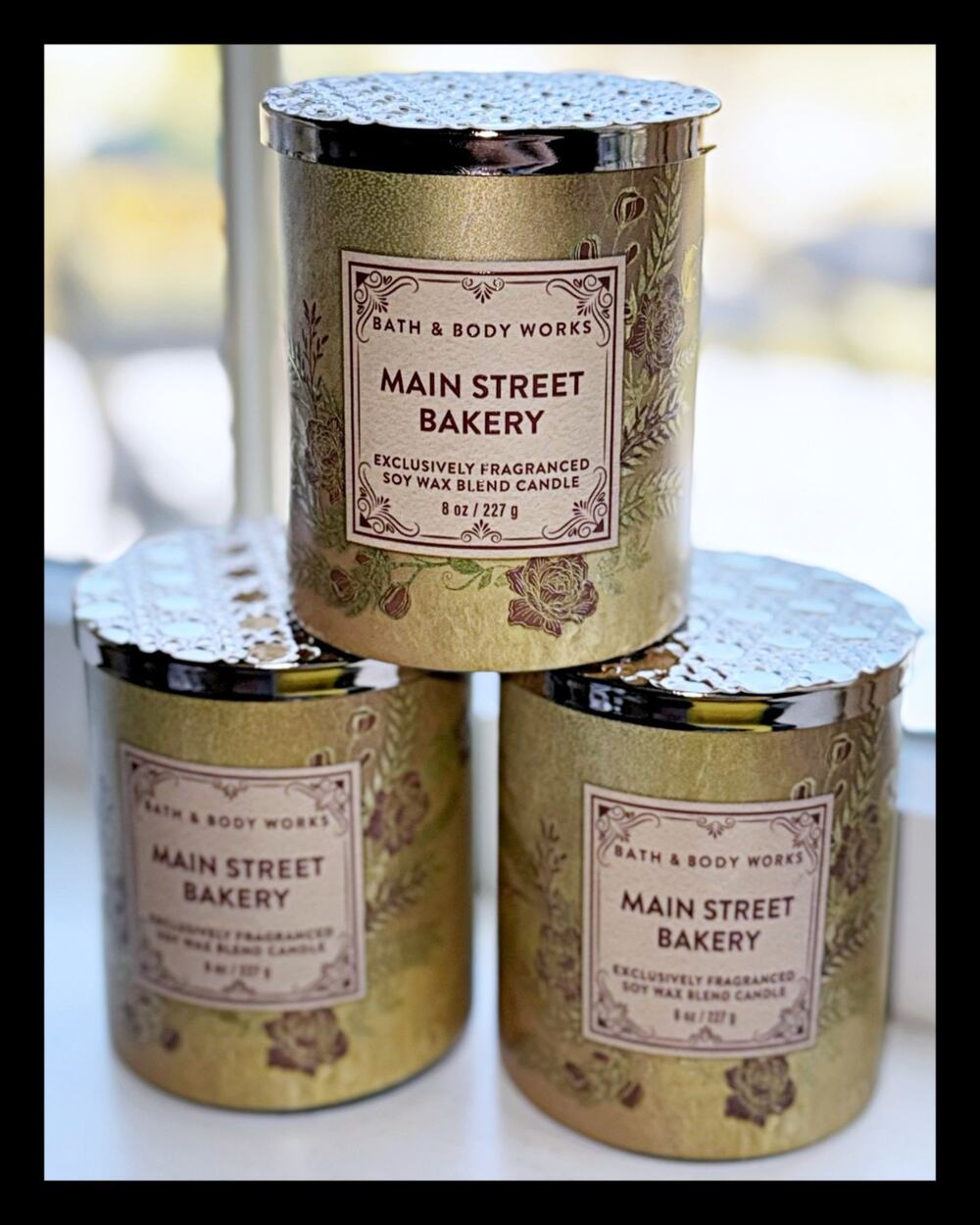 Lot of 3 Bath & Body Works Main Street Bakery Single Wick Candle Decorative Lids
